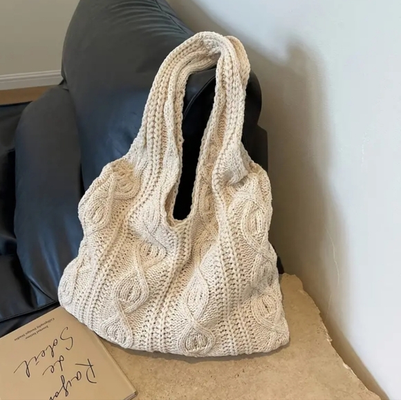 Vintage Knitted Boho Shoulder Bag - Picture 1 of 11
